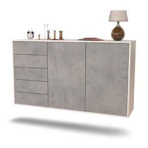 Sideboard Peoria, Beton, hängend (136x79x35cm)