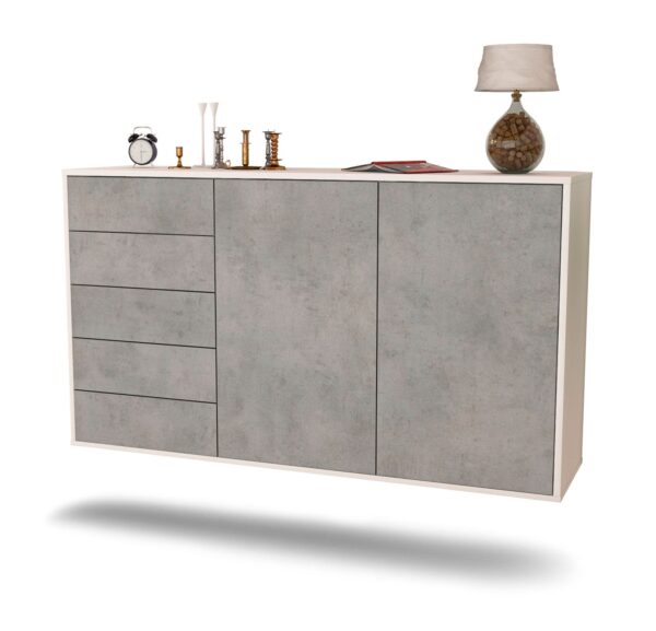 Sideboard Peoria, Beton, hängend (136x79x35cm)