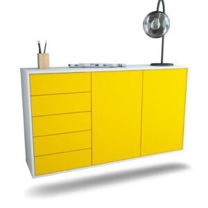 Sideboard Peoria, Gelb, hängend (136x79x35cm)