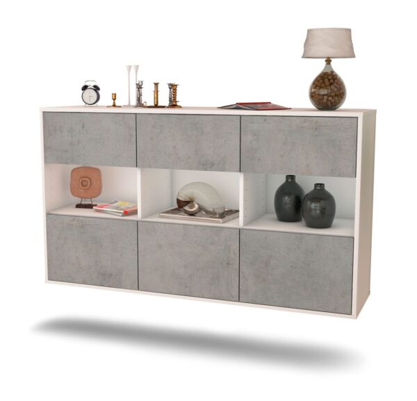 Sideboard Paterson, Beton, hängend (136x79x35cm)