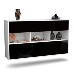 Sideboard Paterson, Schwarz, hängend (136x79x35cm)