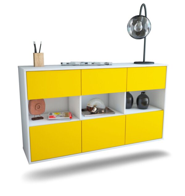 Sideboard Paterson, Gelb, hängend (136x79x35cm)