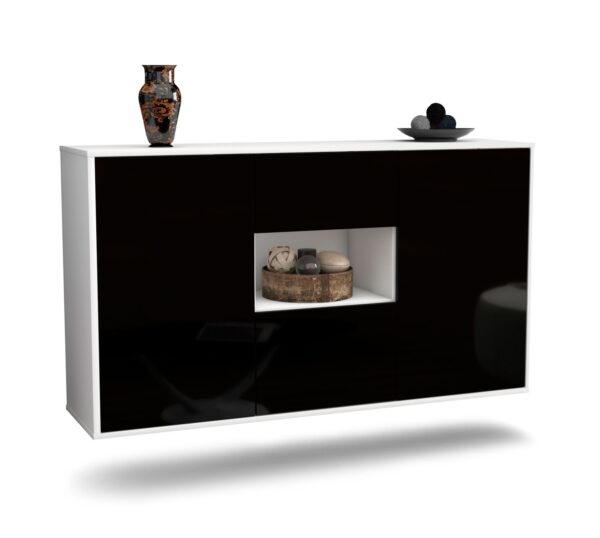 Sideboard Pasadena, Schwarz, hängend (136x79x35cm)