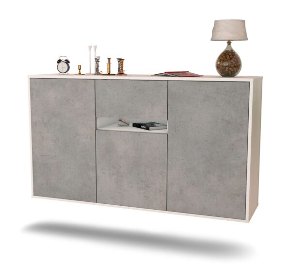 Sideboard Hampton, Beton, hängend (136x79x35cm)