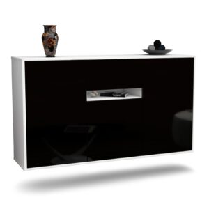 Sideboard Hampton, Schwarz, hängend (136x79x35cm)