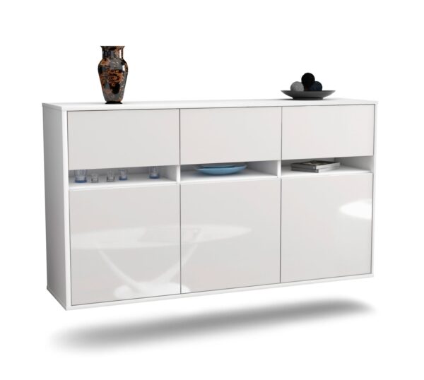 Sideboard Joliet, Weiß, hängend (136x79x35cm)