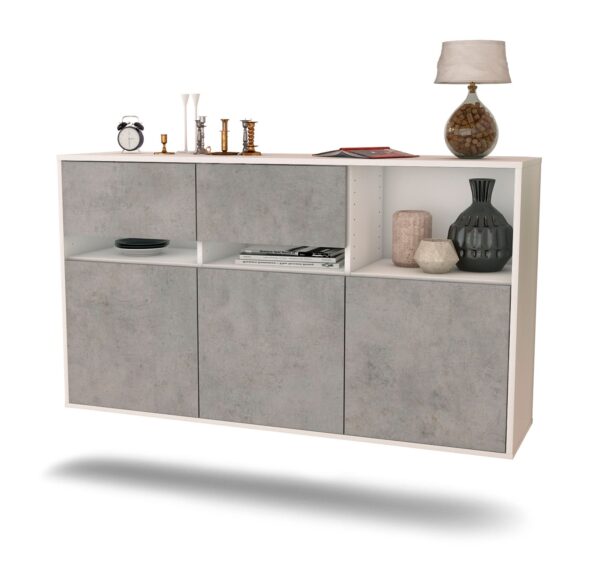 Sideboard Enterprise, Beton, hängend (136x79x35cm)