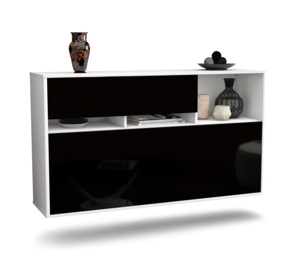 Sideboard Enterprise, Schwarz, hängend (136x79x35cm)