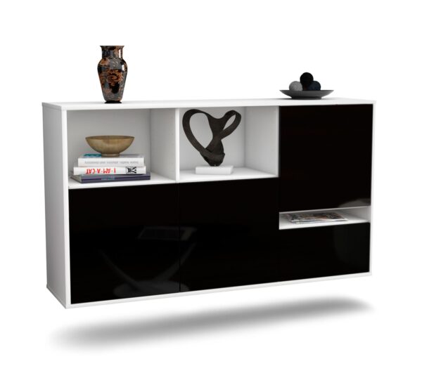 Sideboard Salinas, Schwarz, hängend (136x79x35cm)