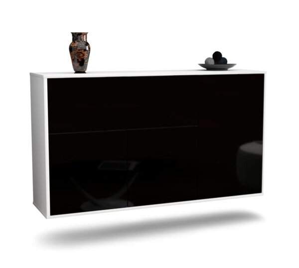 Sideboard Naperville, Schwarz, hängend (136x79x35cm)