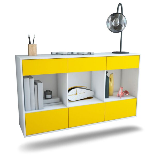 Sideboard Torrance, Gelb, hängend (136x79x35cm)