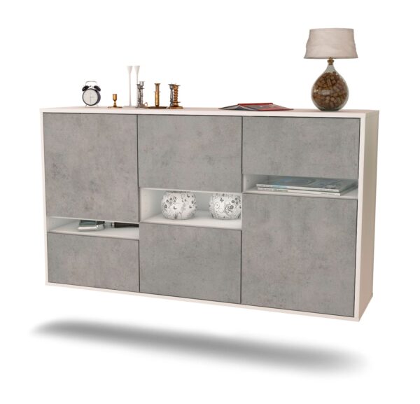 Sideboard Hayward, Beton, hängend (136x79x35cm)