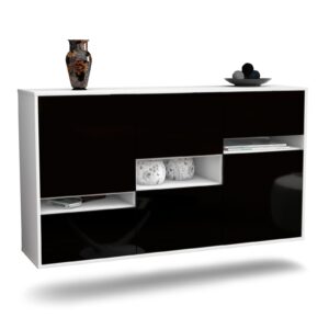 Sideboard Hayward, Schwarz, hängend (136x79x35cm)