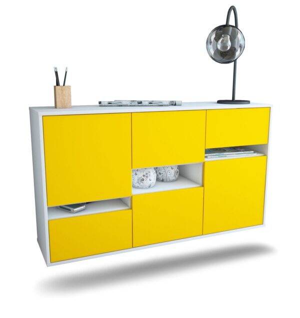 Sideboard Hayward, Gelb, hängend (136x79x35cm)