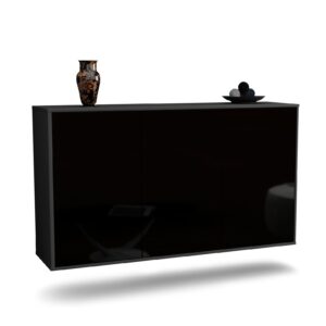 Sideboard Chattanooga, Schwarz, hängend (136x79x35cm)