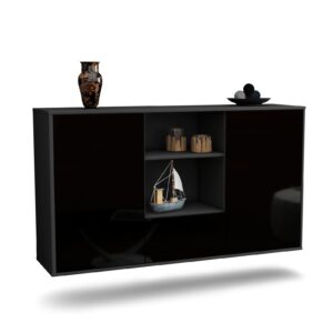 Sideboard Oceanside, Schwarz, hängend (136x79x35cm)