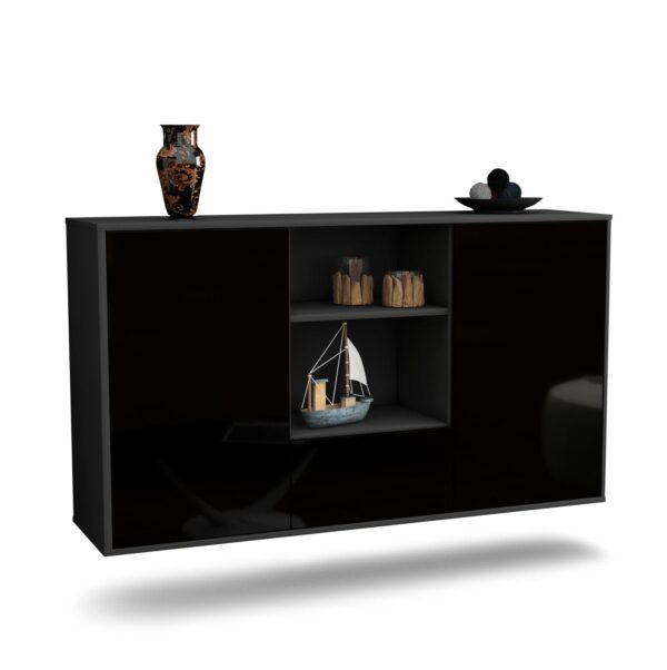 Sideboard Oceanside, Schwarz, hängend (136x79x35cm)