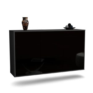Sideboard Vancouver, Schwarz, hängend (136x79x35cm)