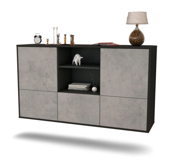 Sideboard Grand Prairie, Beton, hängend (136x79x35cm)