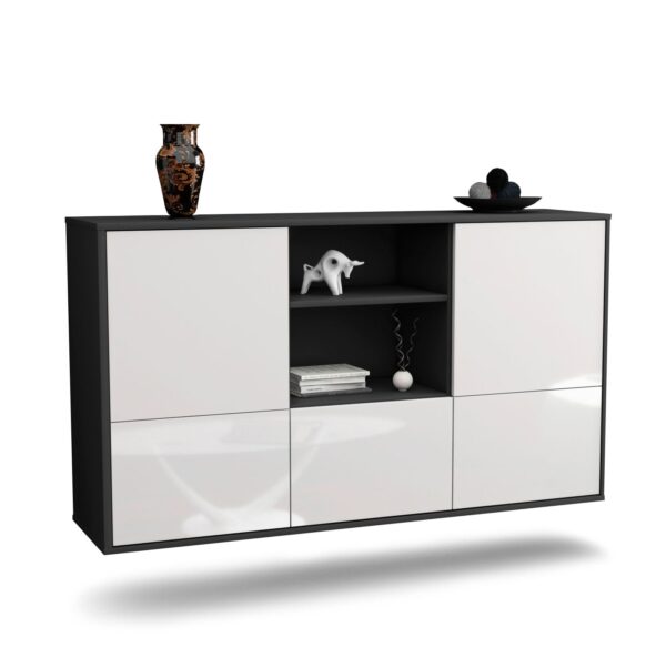 Sideboard Grand Prairie, Weiß, hängend (136x79x35cm)