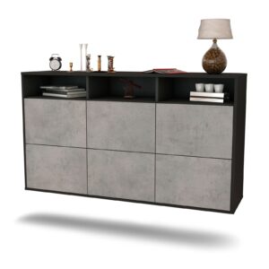 Sideboard Cape Coral, Beton, hängend (136x79x35cm)