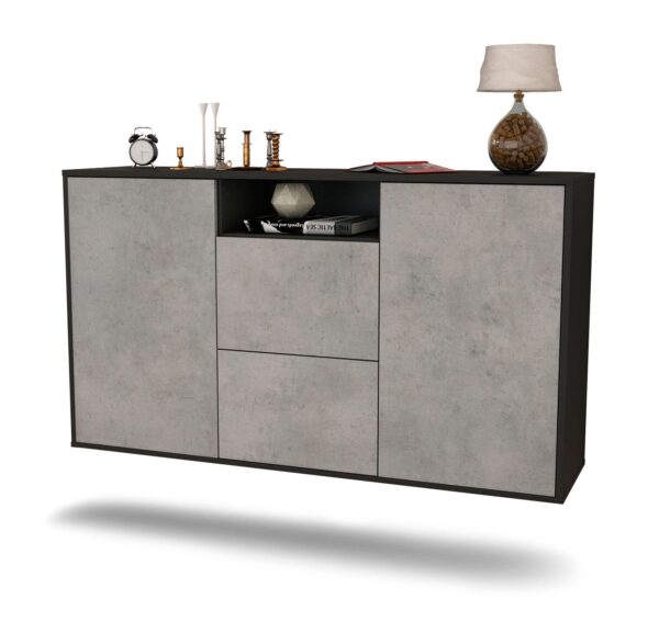 Sideboard Dayton, Beton, hängend (136x79x35cm)