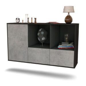 Sideboard Springfield, Beton, hängend (136x79x35cm)
