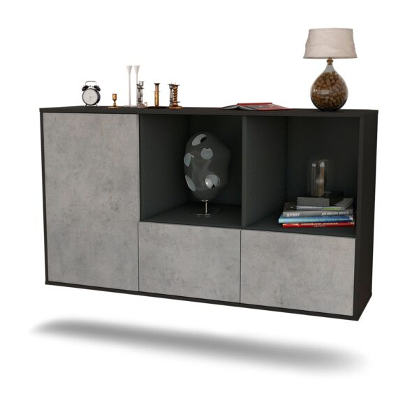 Sideboard Springfield, Beton, hängend (136x79x35cm)