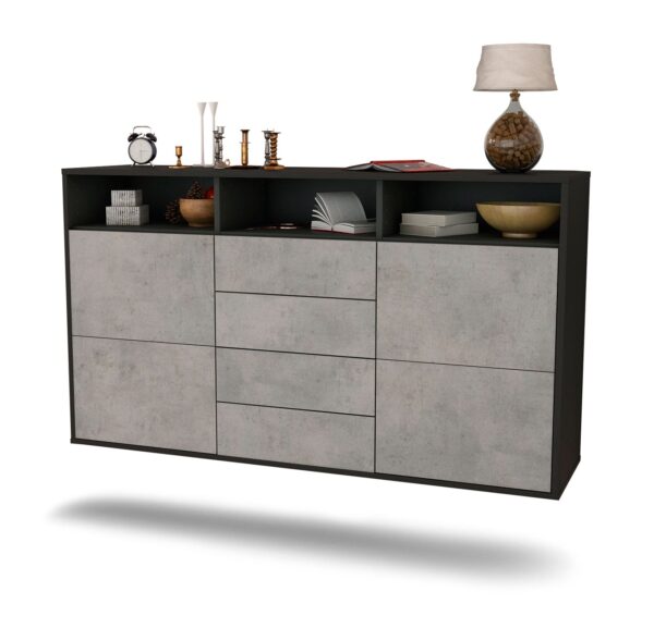 Sideboard Salem, Beton, hängend (136x79x35cm)