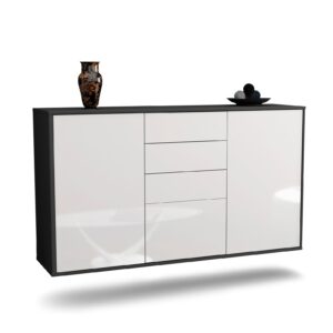 Sideboard Sioux Falls, Weiß, hängend (136x79x35cm)