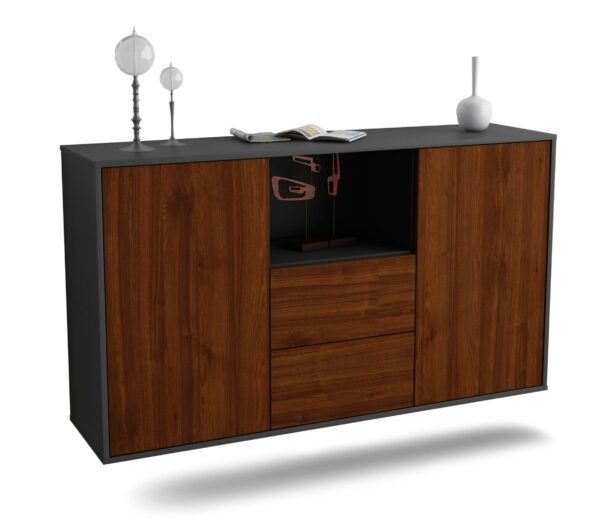 Sideboard Port St. Lucie, Walnuss, hängend (136x79x35cm)