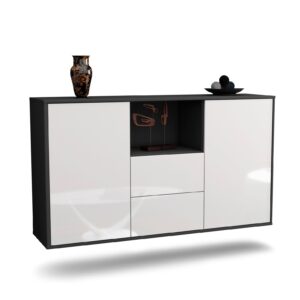 Sideboard Port St. Lucie, Weiß, hängend (136x79x35cm)