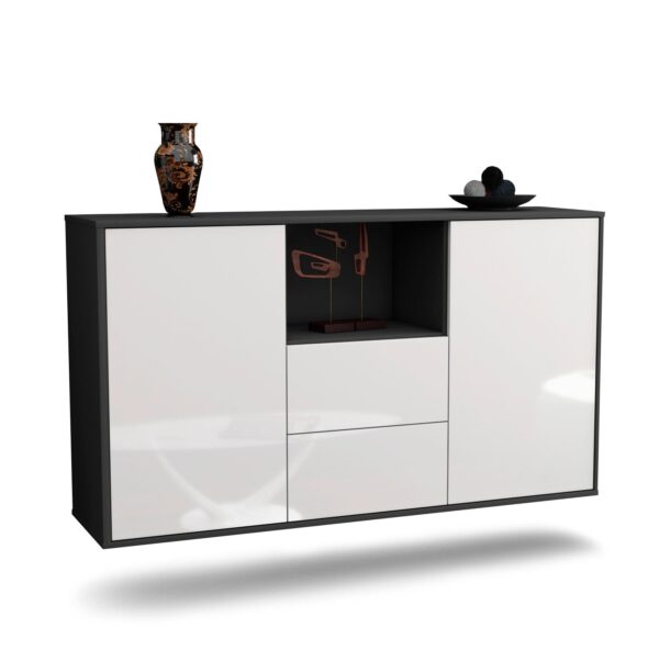 Sideboard Port St. Lucie, Weiß, hängend (136x79x35cm)