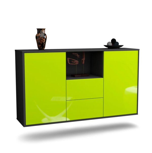 Sideboard Port St. Lucie, Grün, hängend (136x79x35cm)