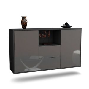 Sideboard Port St. Lucie, Grau, hängend (136x79x35cm)