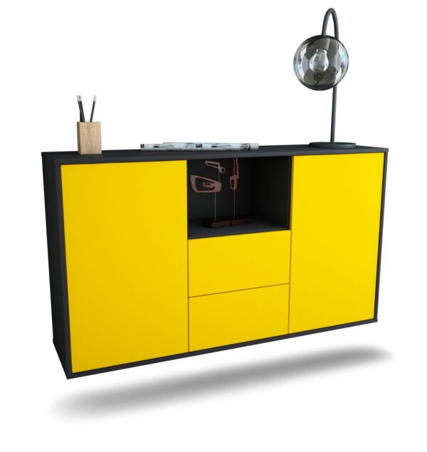 Sideboard Port St. Lucie, Gelb, hängend (136x79x35cm)