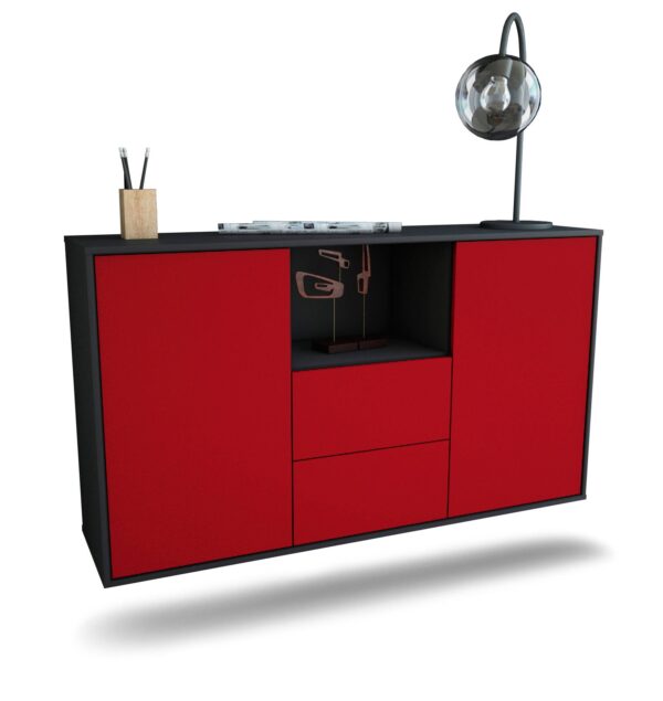 Sideboard Port St. Lucie, Bordeaux, hängend (136x79x35cm)