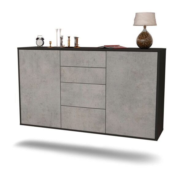 Sideboard Corona, Beton, hängend (136x79x35cm)