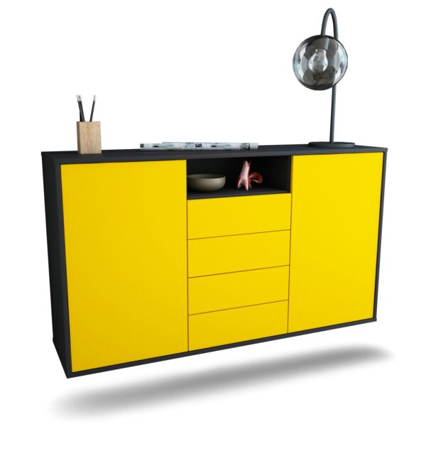 Sideboard Eugene, Gelb, hängend (136x79x35cm)