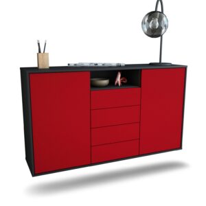Sideboard Eugene, Bordeaux, hängend (136x79x35cm)