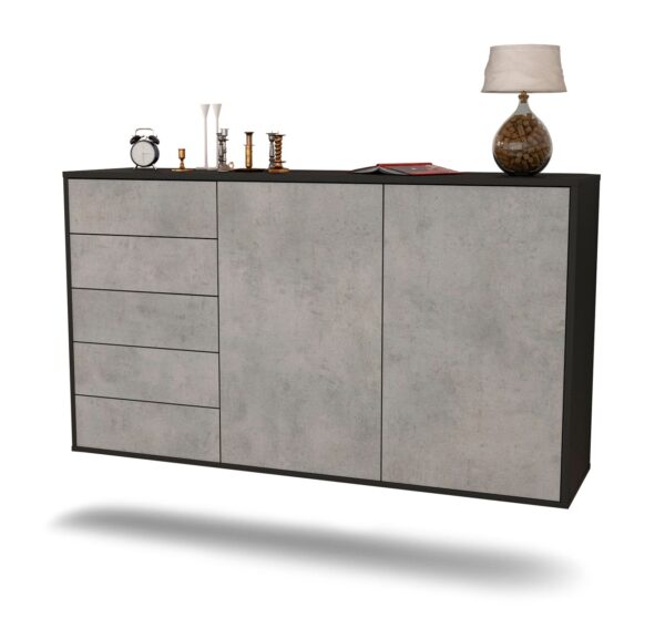 Sideboard Peoria, Beton, hängend (136x79x35cm)