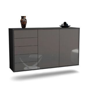 Sideboard Peoria, Grau, hängend (136x79x35cm)