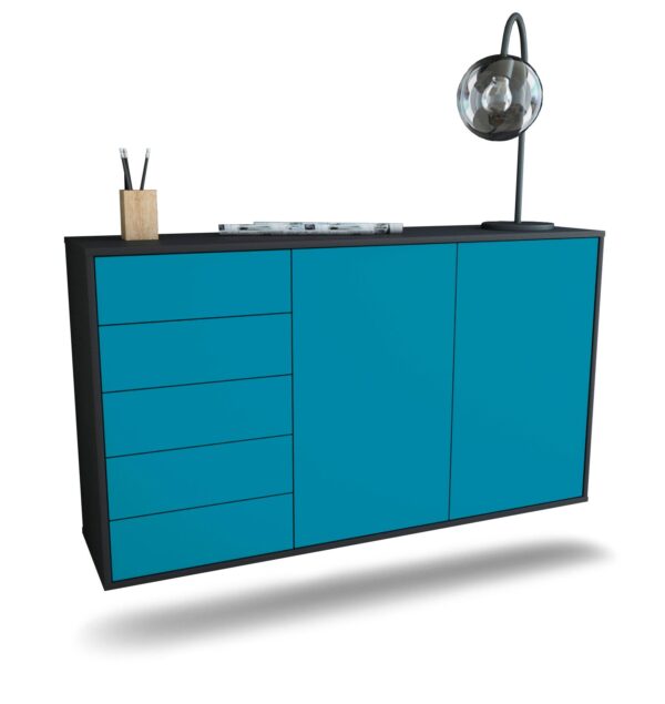 Sideboard Peoria, Türkis, hängend (136x79x35cm)