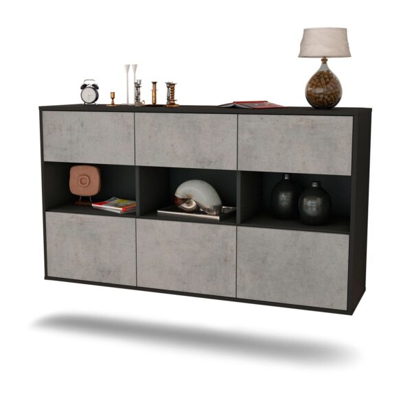 Sideboard Paterson, Beton, hängend (136x79x35cm)