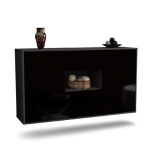 Sideboard Pasadena, Schwarz, hängend (136x79x35cm)