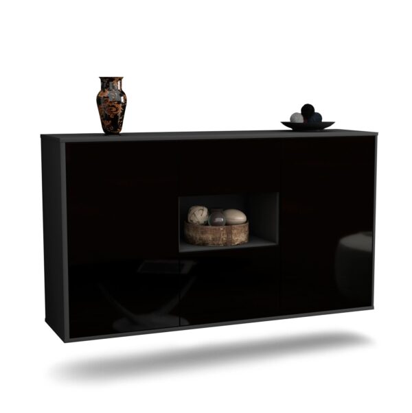 Sideboard Pasadena, Schwarz, hängend (136x79x35cm)