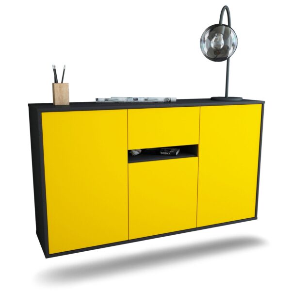 Sideboard Hampton, Gelb, hängend (136x79x35cm)