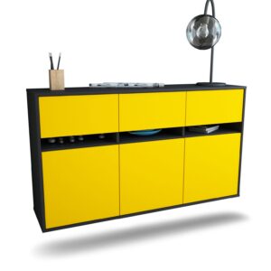 Sideboard Joliet, Gelb, hängend (136x79x35cm)