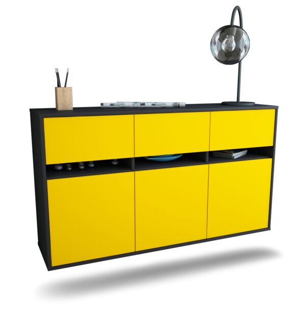 Sideboard Joliet, Gelb, hängend (136x79x35cm)