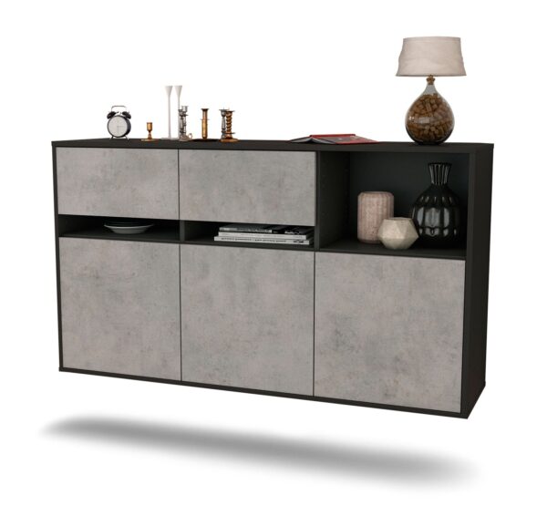 Sideboard Enterprise, Beton, hängend (136x79x35cm)